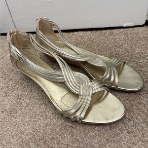 Dexflex by Dexter Metallic Gold Wedge Sandals from Payless size 8.5